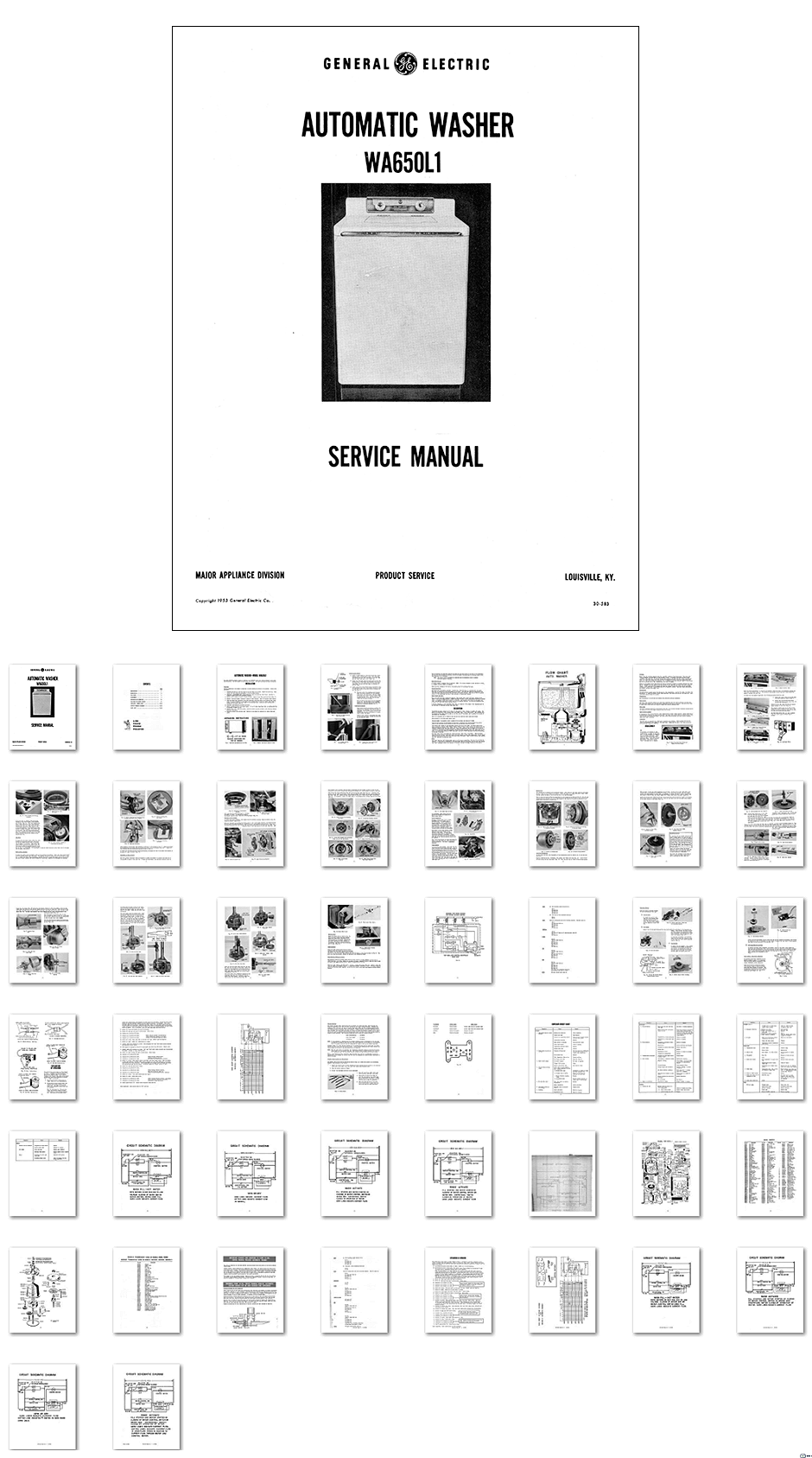 Washer Dryer Library1953 General Electric Automatic Washer Service Manual