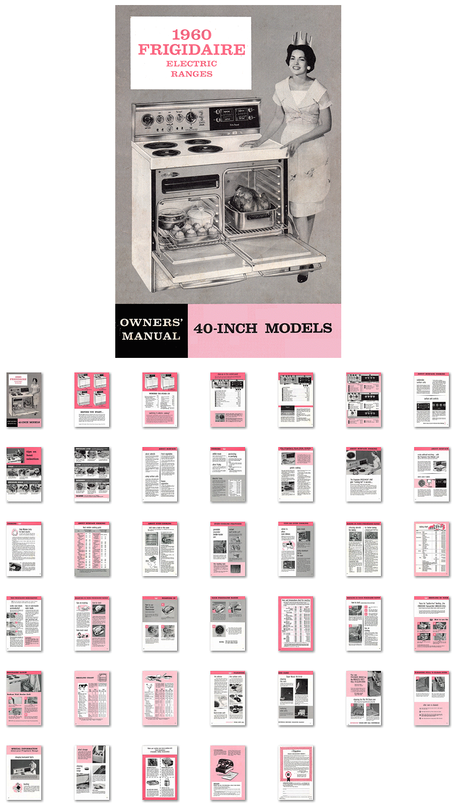 Kitchen Range Library-1960 Frigidaire 40 Inch Electric Range Owners Manual