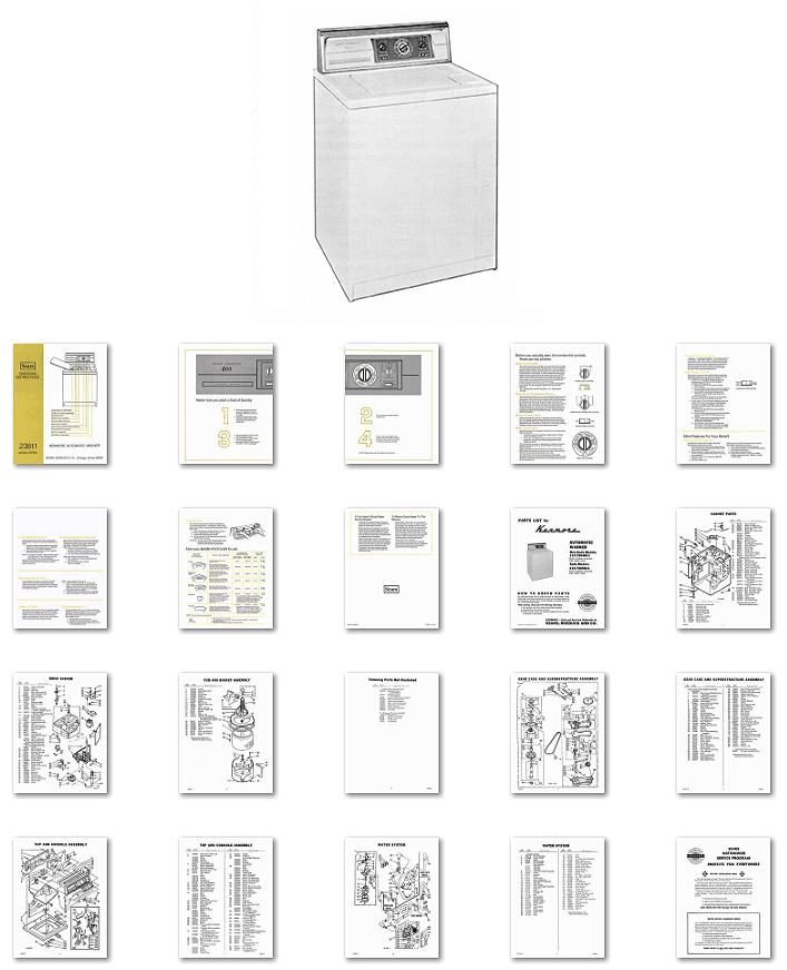 Washer Dryer Library 1973 800 Series Kenmore Washer Owners Manual And Part List