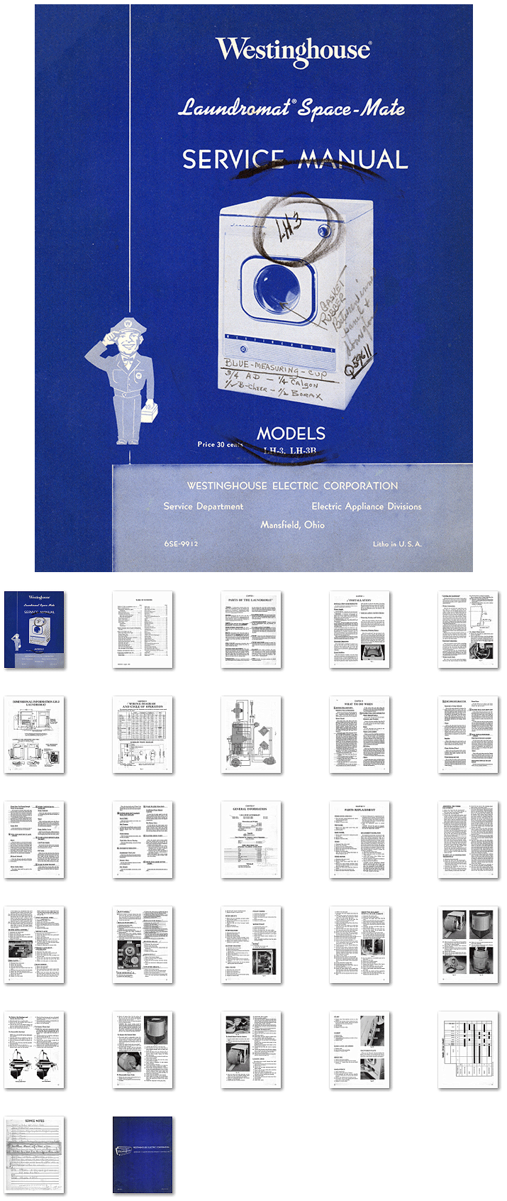 Washer Dryer Library-Westinghouse Spacemate Washer Service ... speed queen electric dryer wiring diagram 