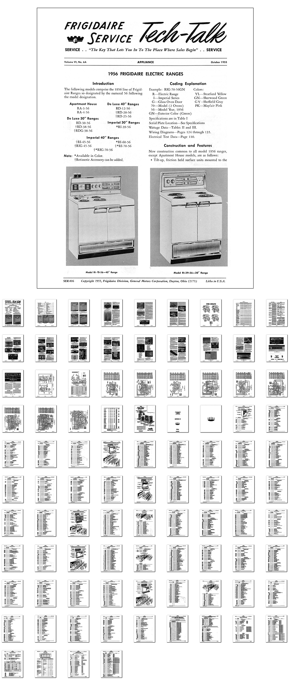 Kitchen Range Library-1958 GM Frigidaire 40 and 30 inch Electric Range Line  Brochures