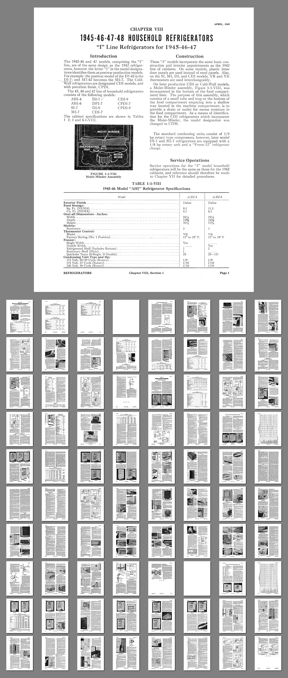 Refrigerator/Freezer Library-Early Frigidaire Refrigerator Service Manual  Vol-3 1945 to 1951