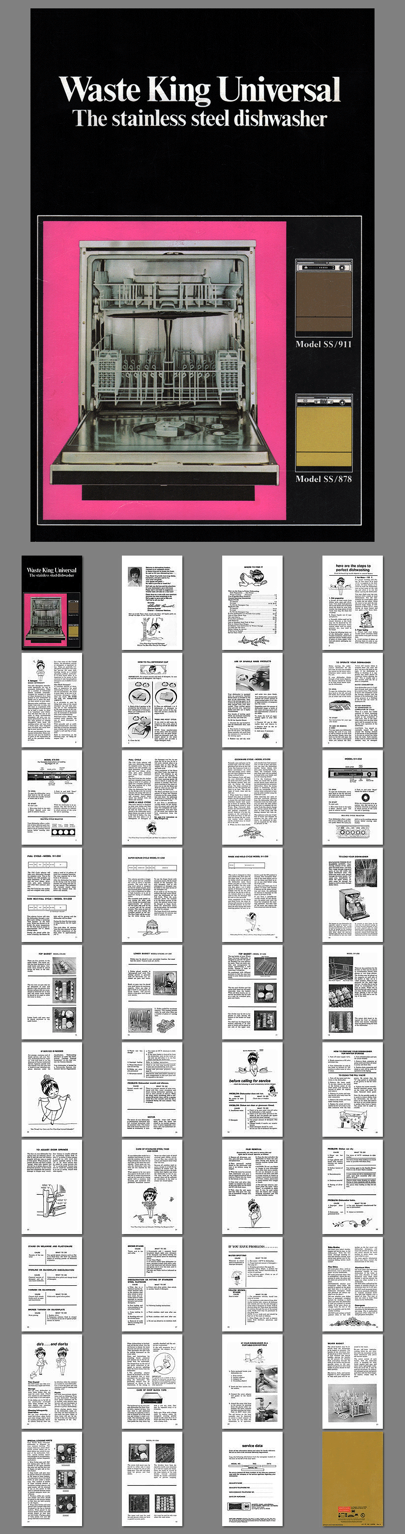 Dishwasher Library-1972 Waste King Dishwashers Owners Manual