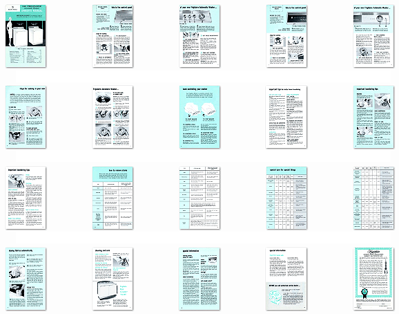 Washer Dryer Library 1961 Frigidaire Washer Owners Manual For Deluxe Models
