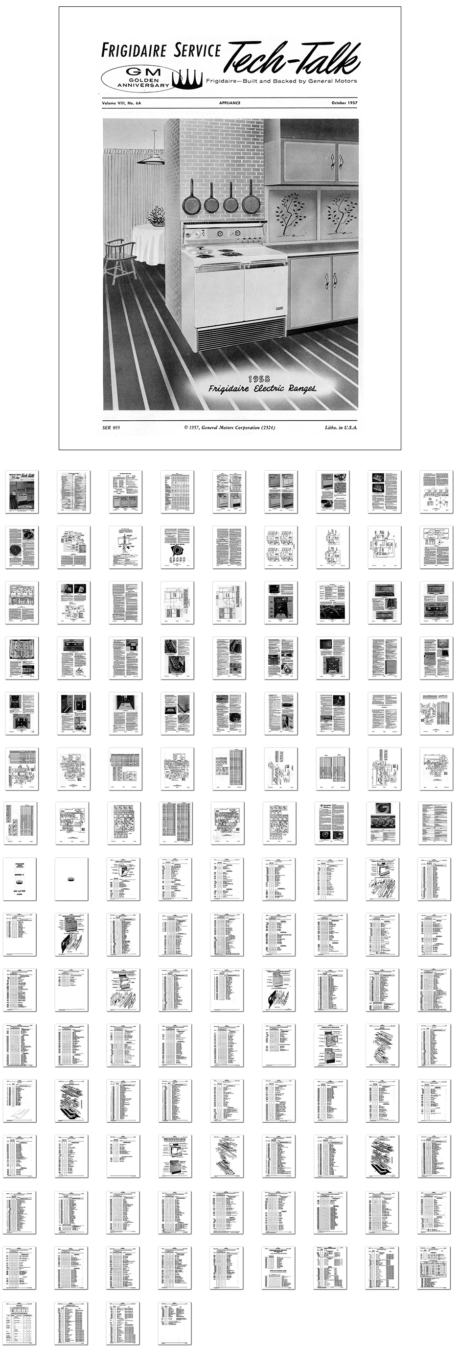 Kitchen Range Library-1956 Frigidaire Electric Range Tech-Talk Service and  Parts Manual